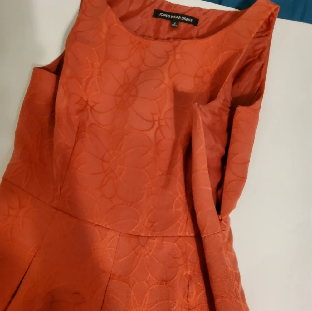 Jones Wear Dress Pink Floral Embroidered Sleeveless Fit & Flare Dress Size 6 - Picture 3 of 10